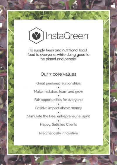 InstaGreen core values